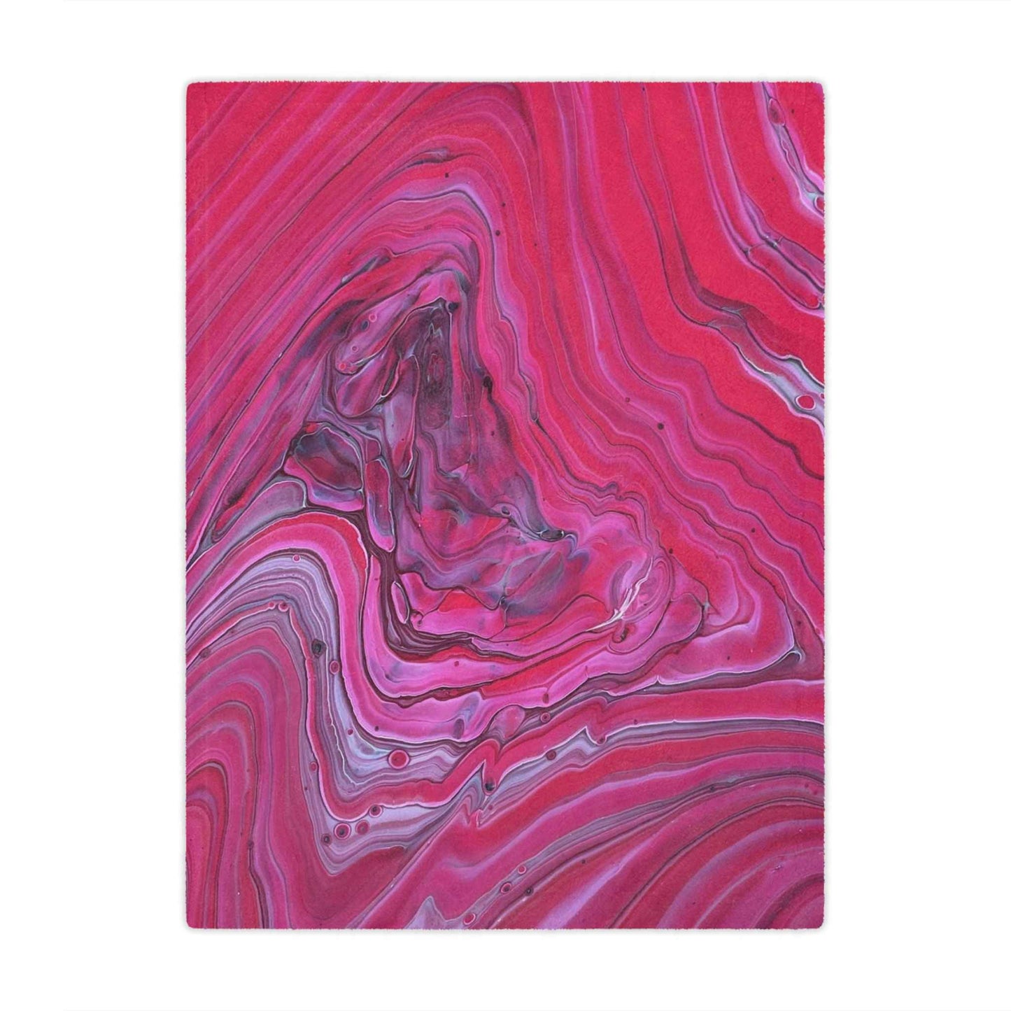 Cozy Comfy Blanket with Red and Pink, Edgy Swirl Design