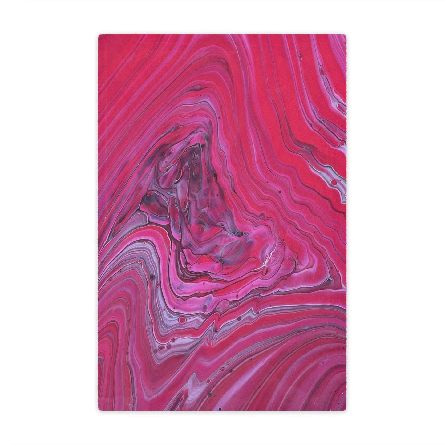 Cozy Comfy Blanket with Red and Pink, Edgy Swirl Design