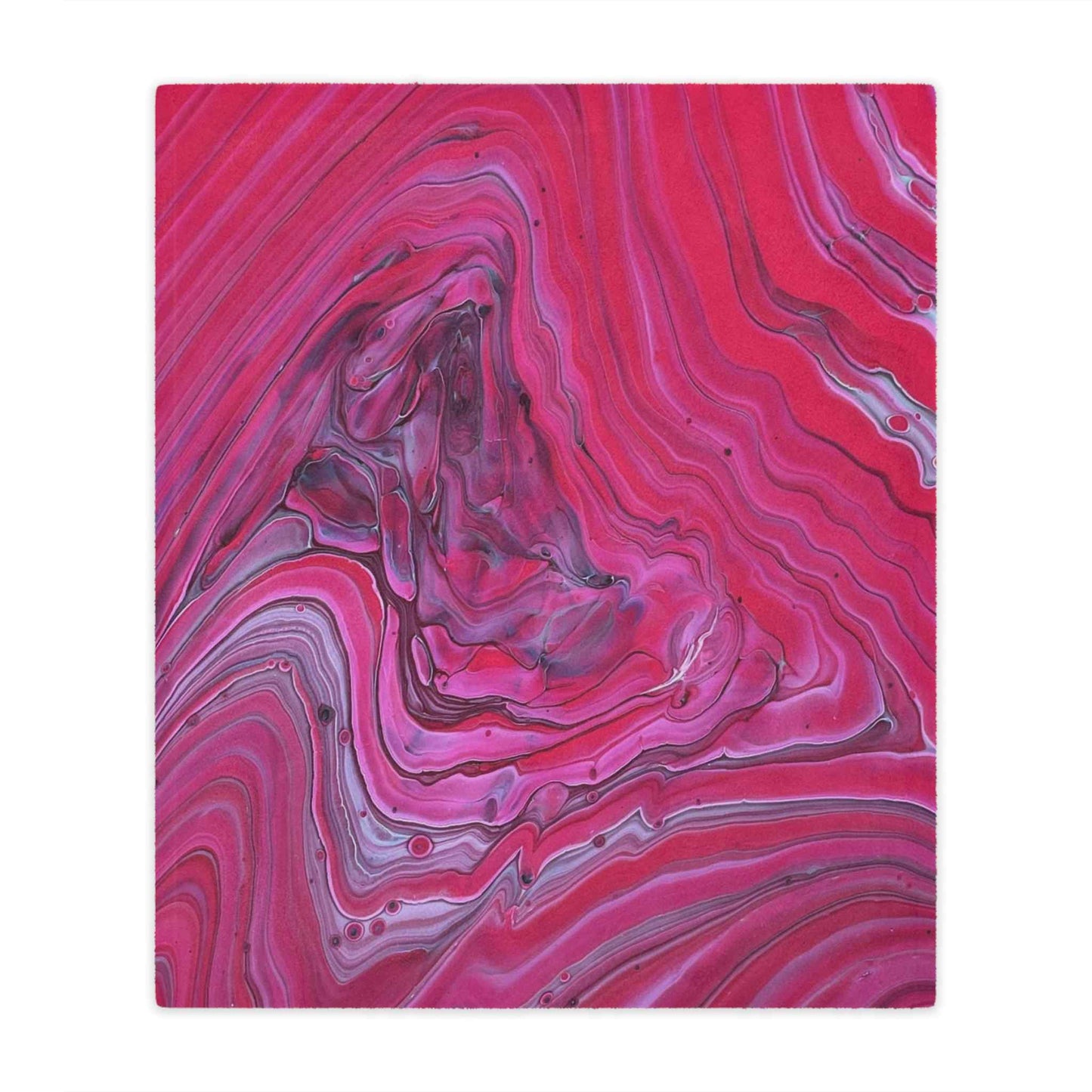 Cozy Comfy Blanket with Red and Pink, Edgy Swirl Design