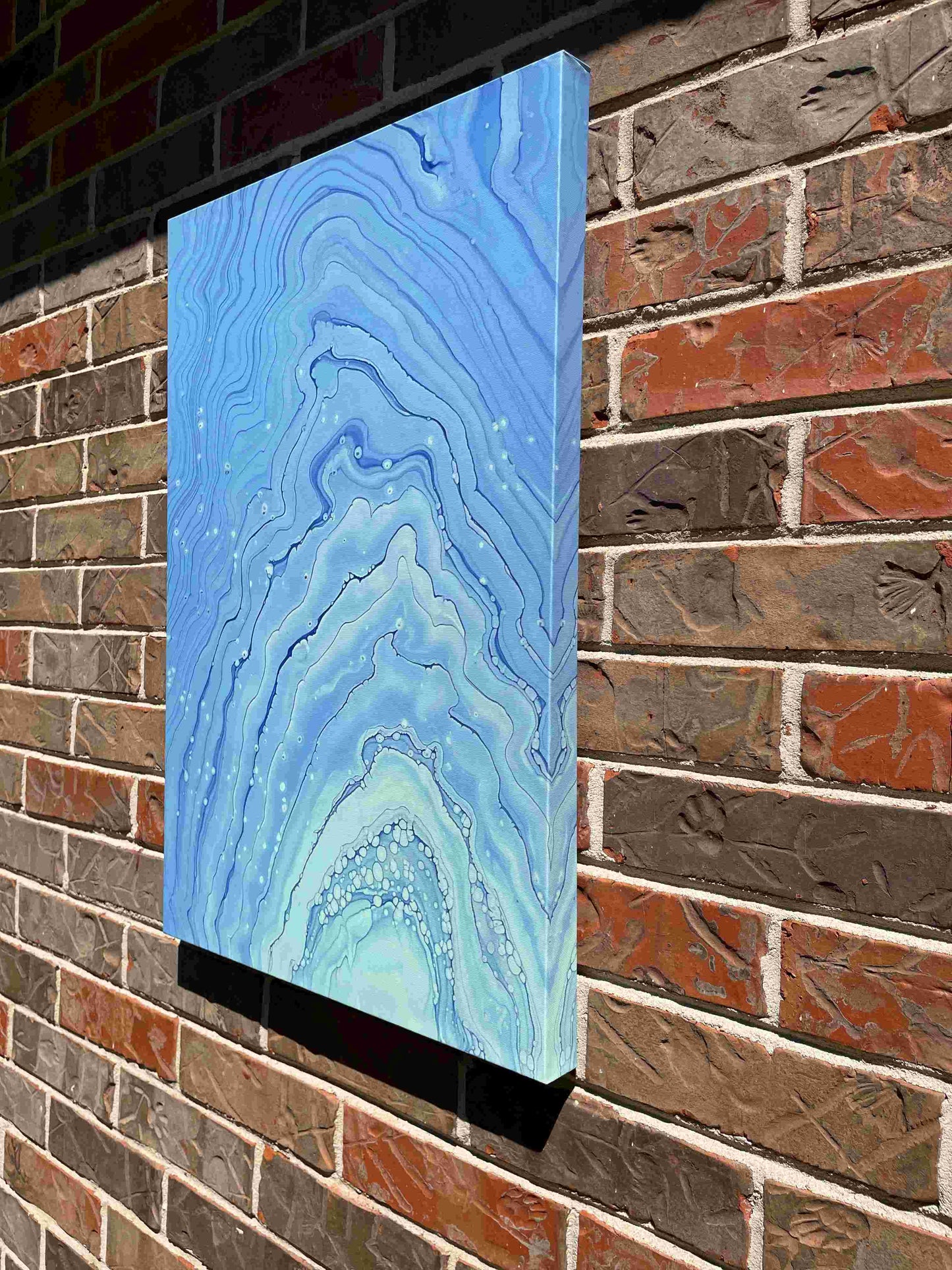 Abstract Blue Geode Canvas Print