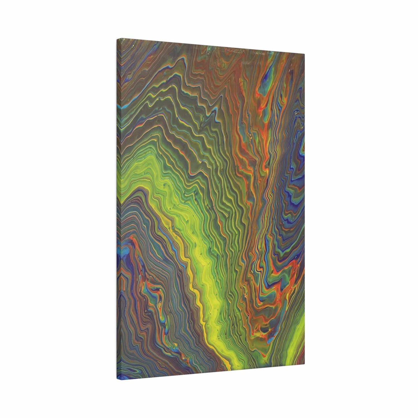 Rainbow Chaos Matte Stretched Canvas