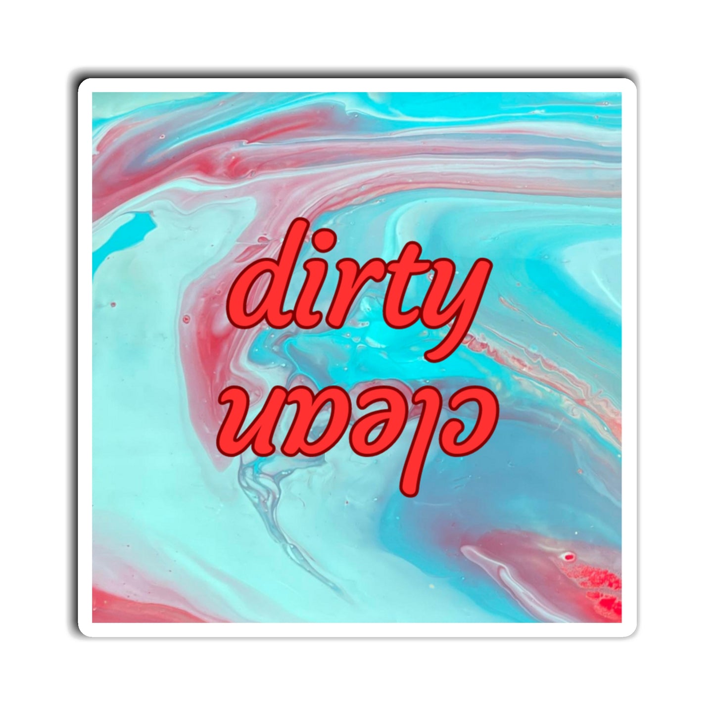 Retro Chic Teal and Red Dishwasher Magnet