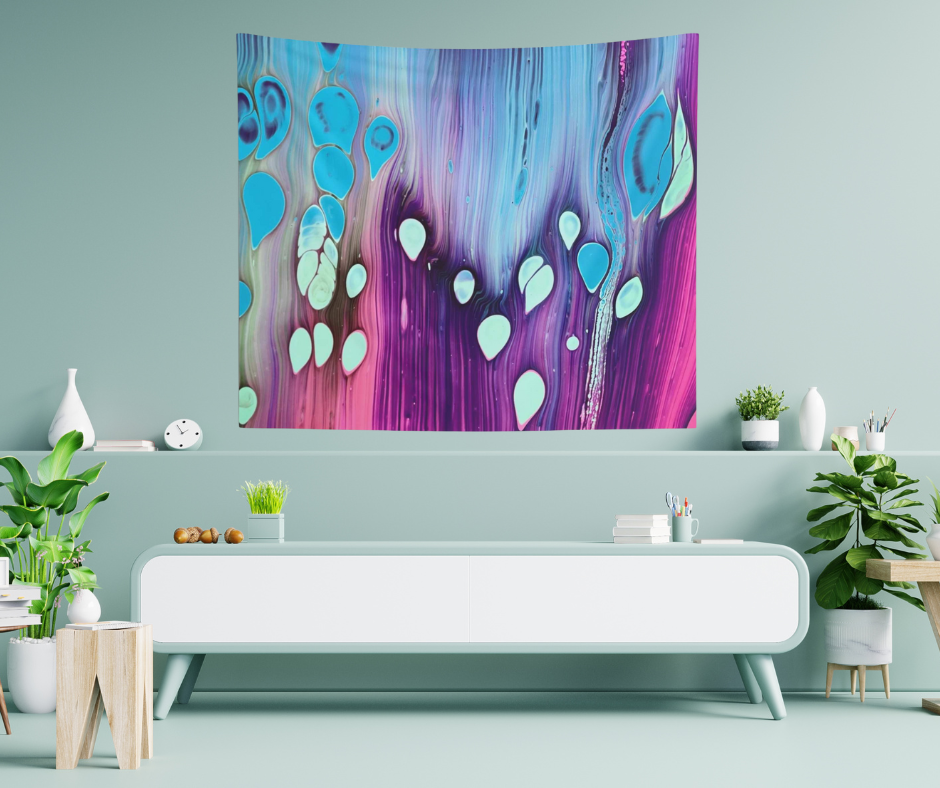 Tapesty Wall Hanging Boho, Abstract Galaxy Colors