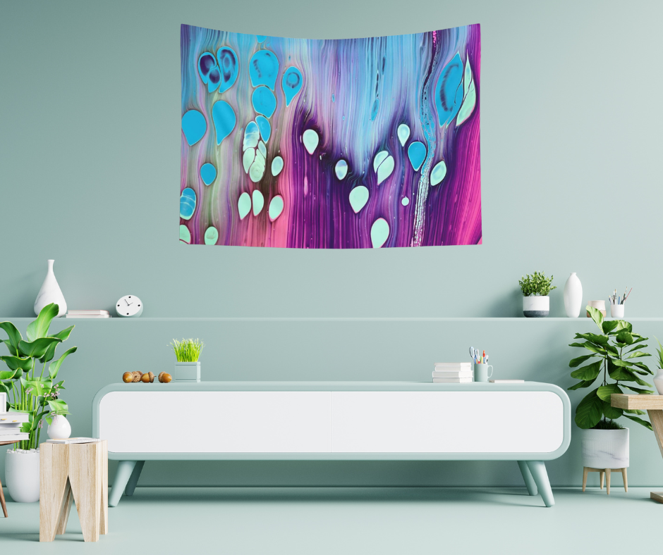 Tapesty Wall Hanging Boho, Abstract Galaxy Colors