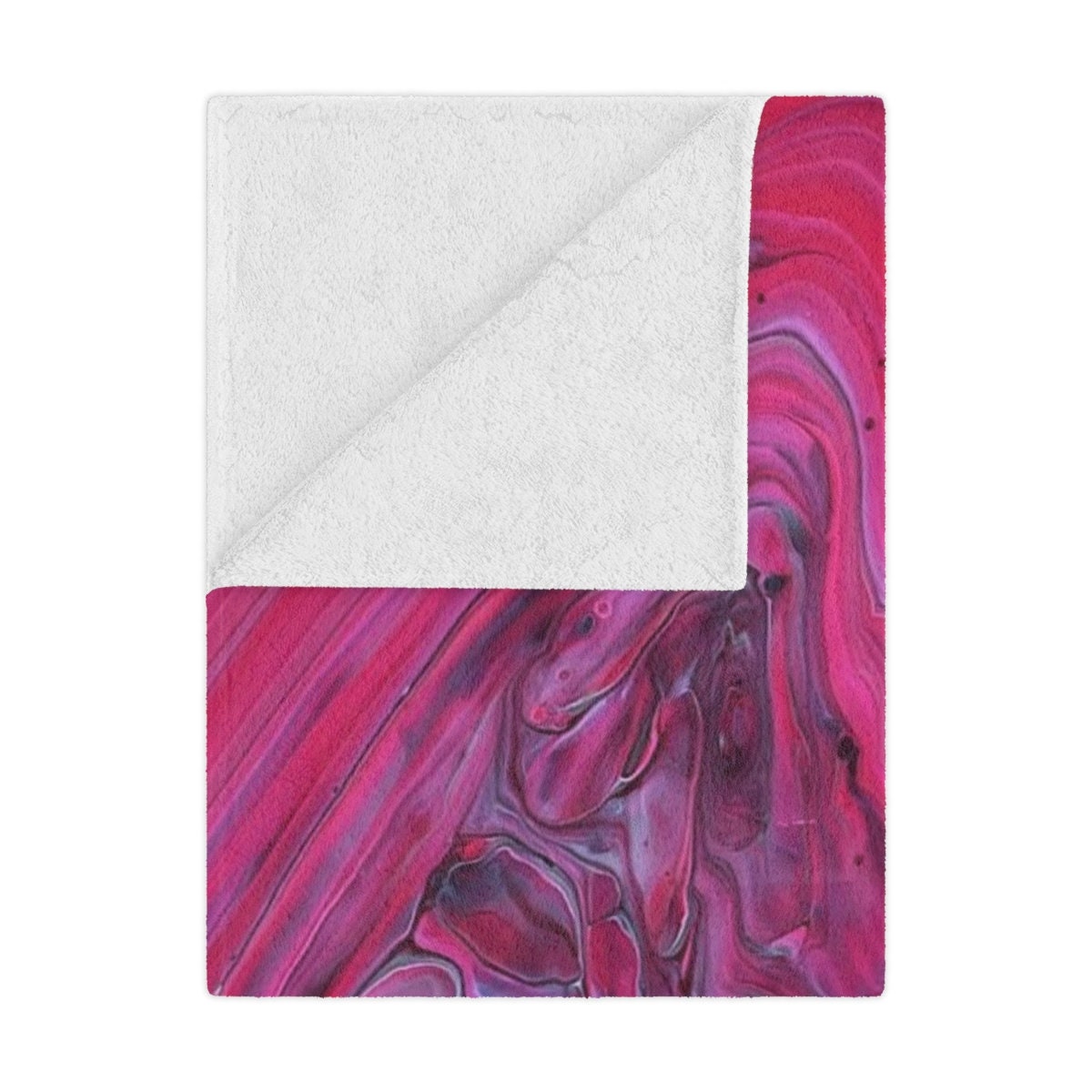 Cozy Comfy Blanket with Red and Pink, Edgy Swirl Design