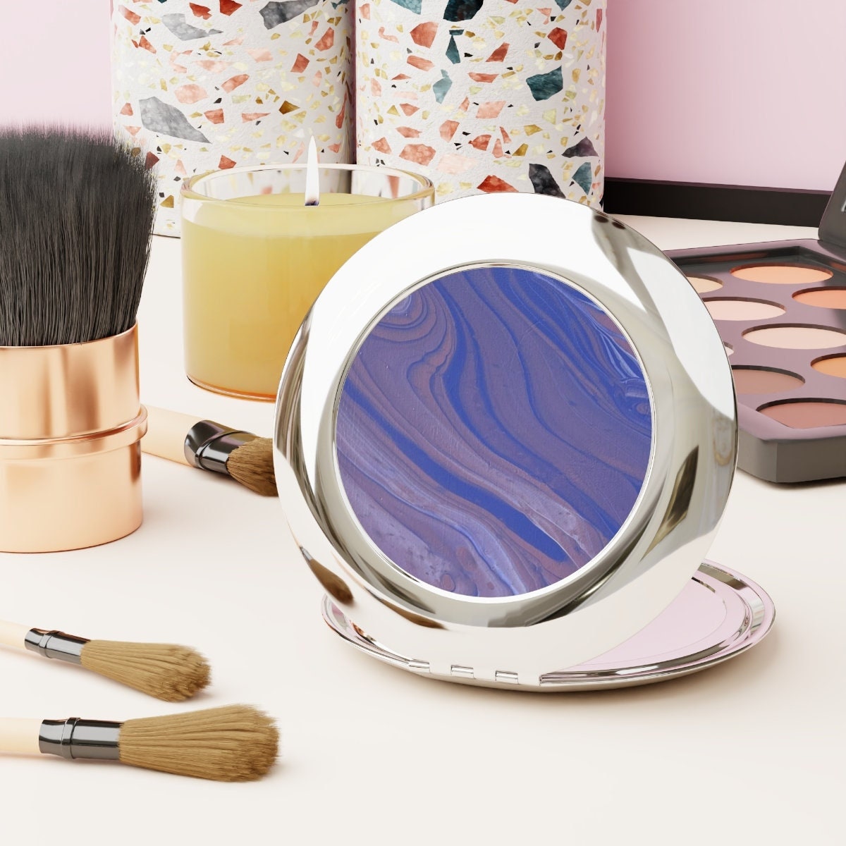 Purple Vibe Compact Travel Mirror