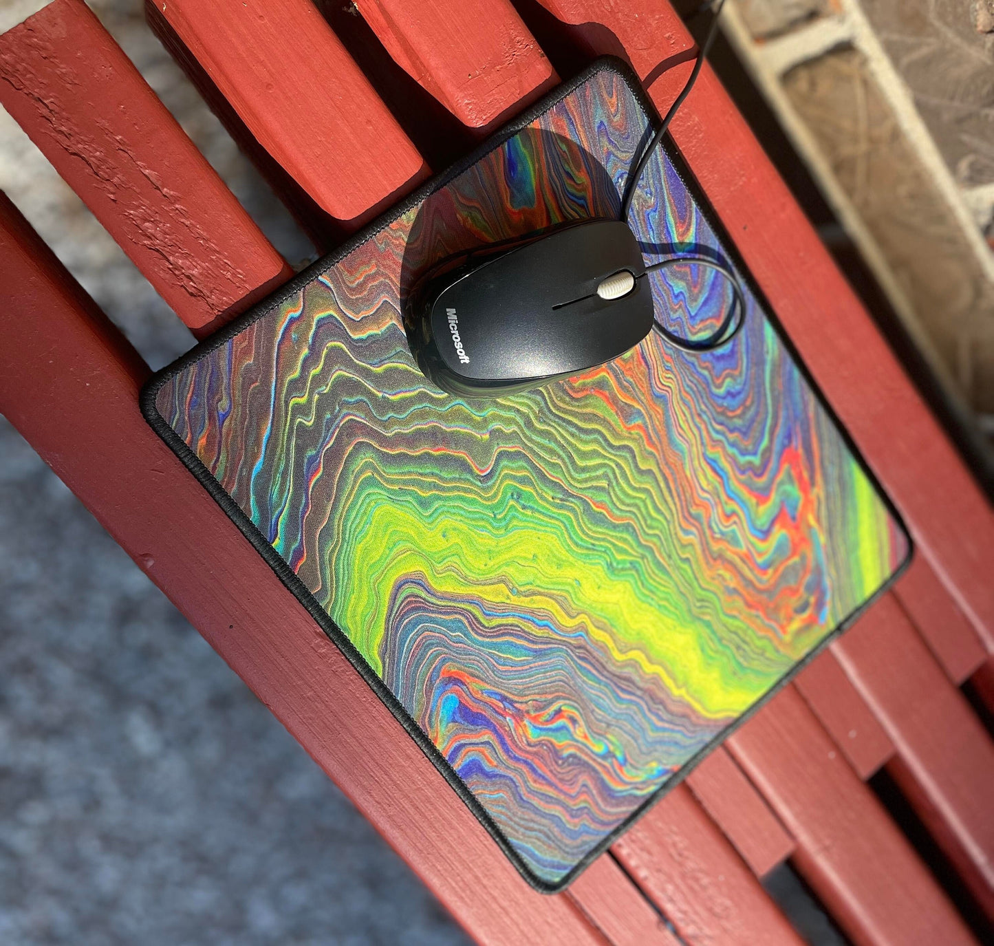 Trippy Rainbow Colored Mouse Pad