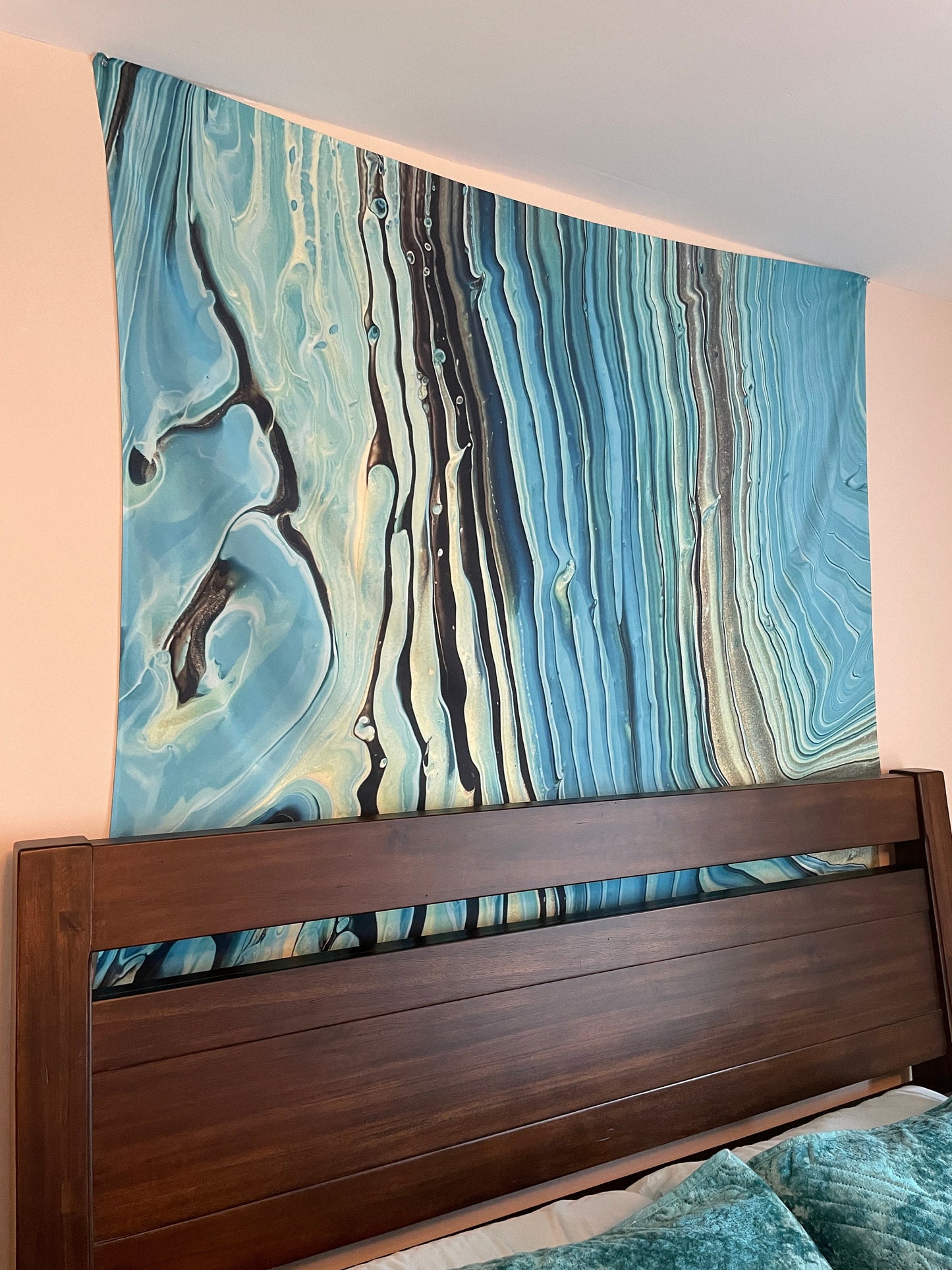 Teal Dreams Abstract, Classic Art Tapestry