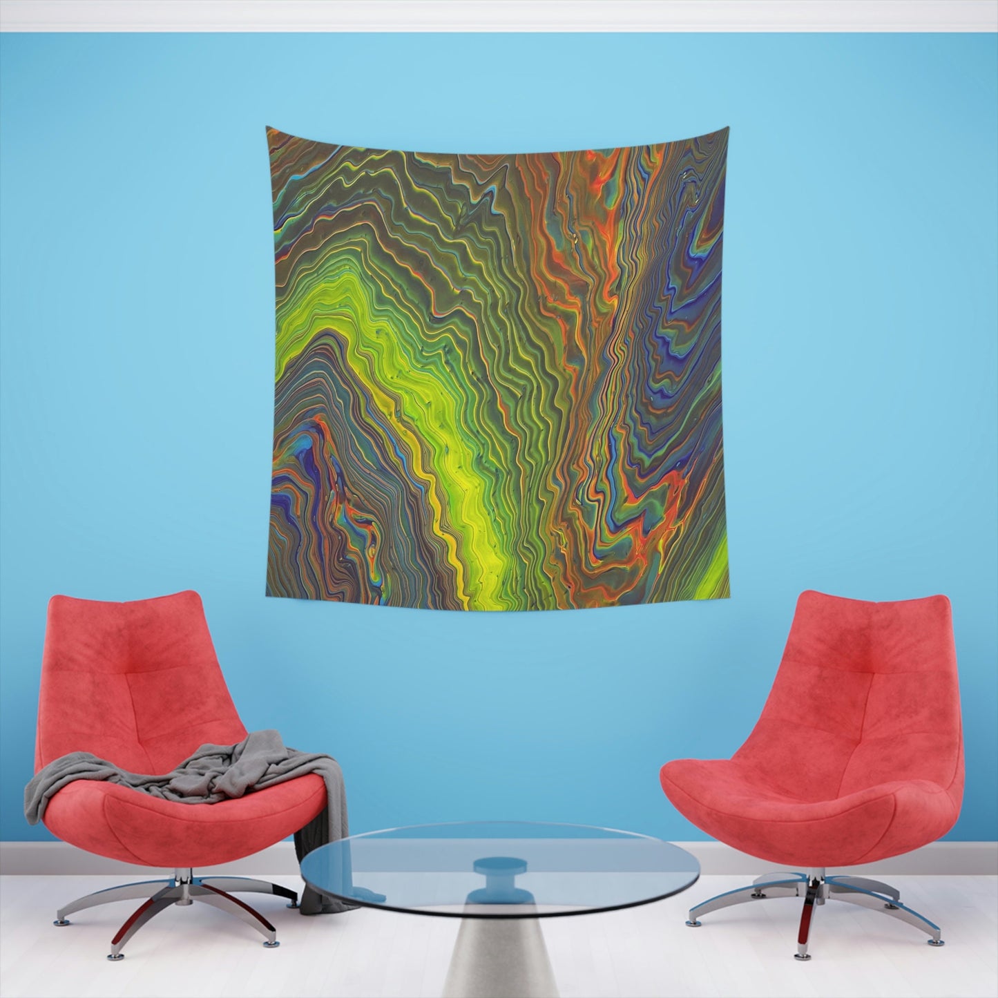 Trippy Rainbow Retro Tapestry Wall Decor for Home Hippie Vibe