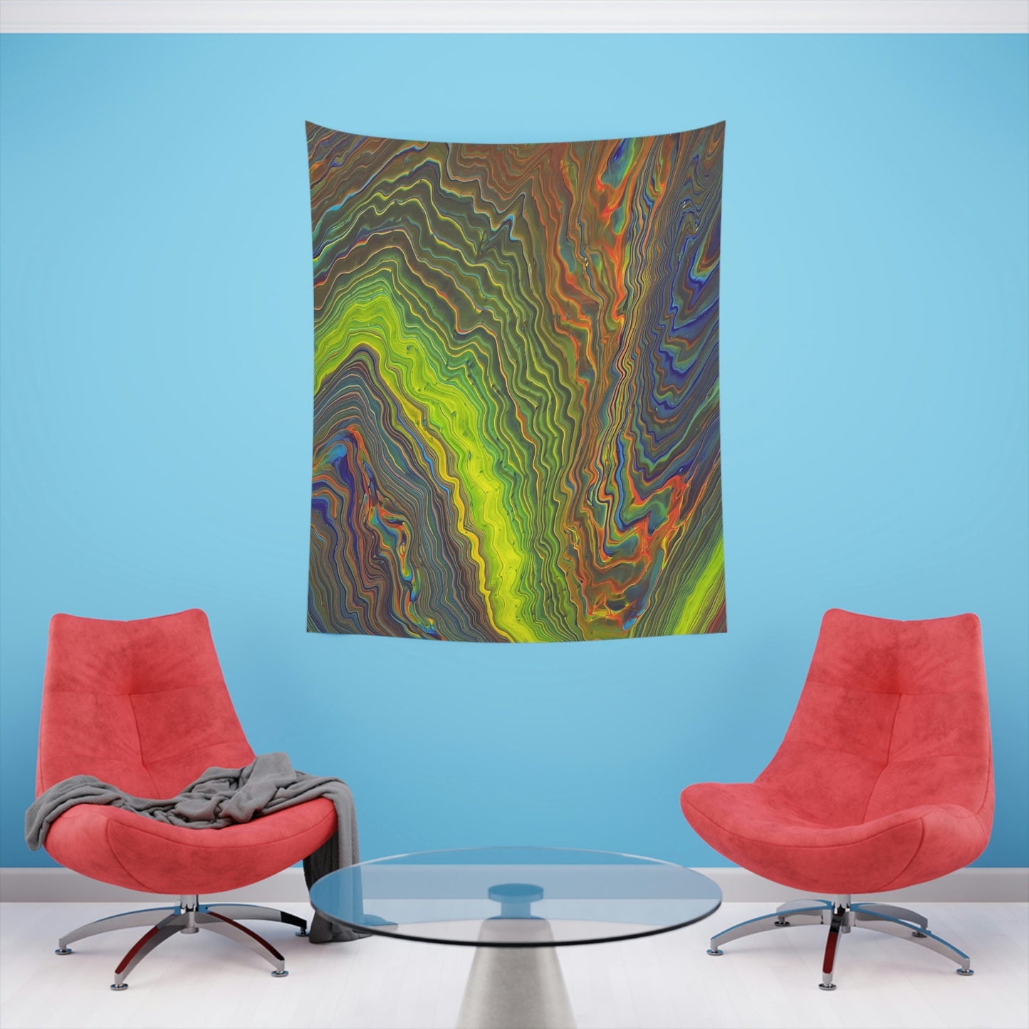 Trippy Rainbow Retro Tapestry Wall Decor for Home Hippie Vibe