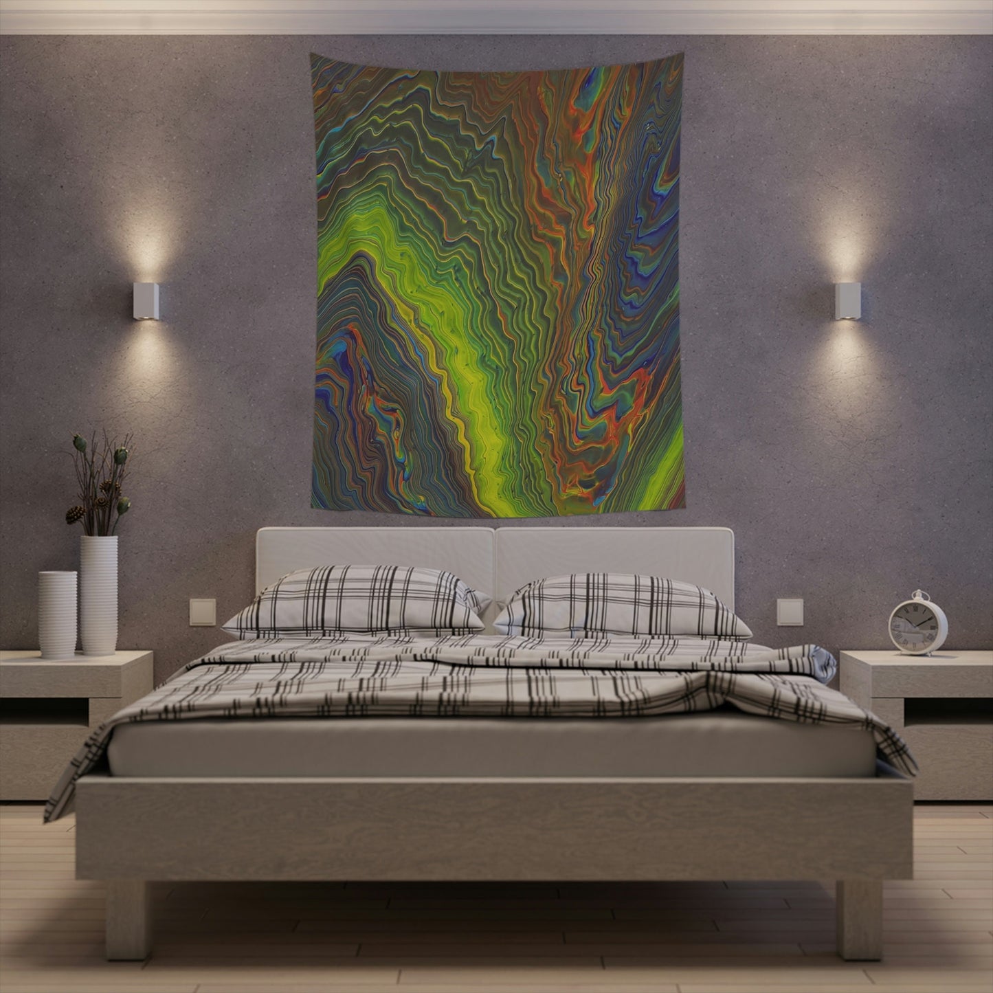 Trippy Rainbow Retro Tapestry Wall Decor for Home Hippie Vibe