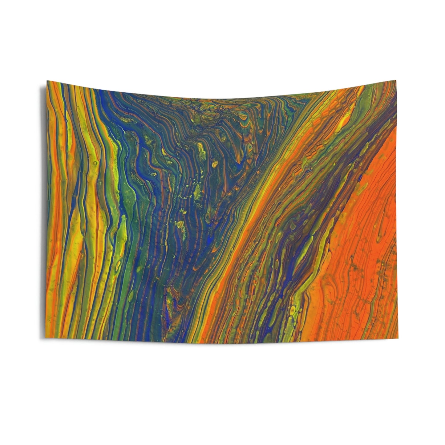 Retro Neon Planet Abstract Wall Tapestry