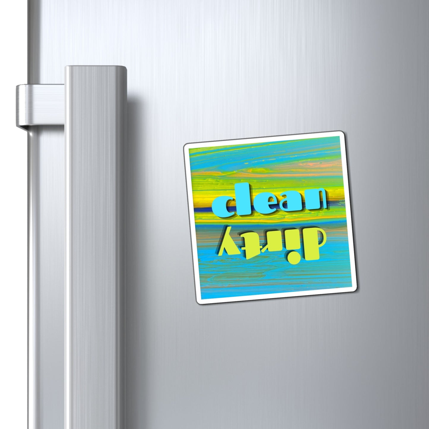 Bubbly Blue & Yellow Dishwasher Magnet - A Playful Pop for Your Kitchen