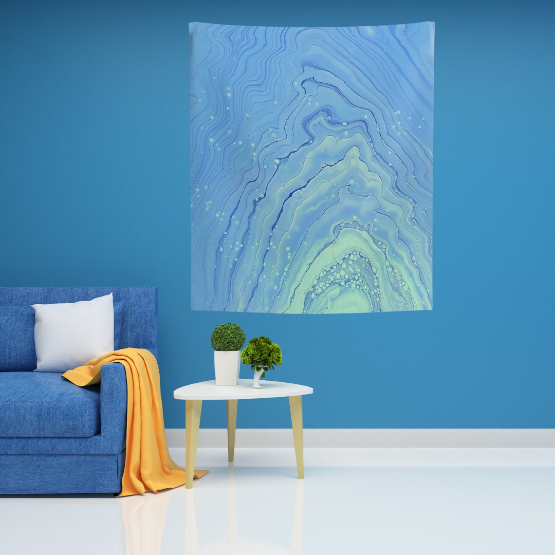 Mesmerizing Blue Geode Tapestry - Where Art and Nature Unite!