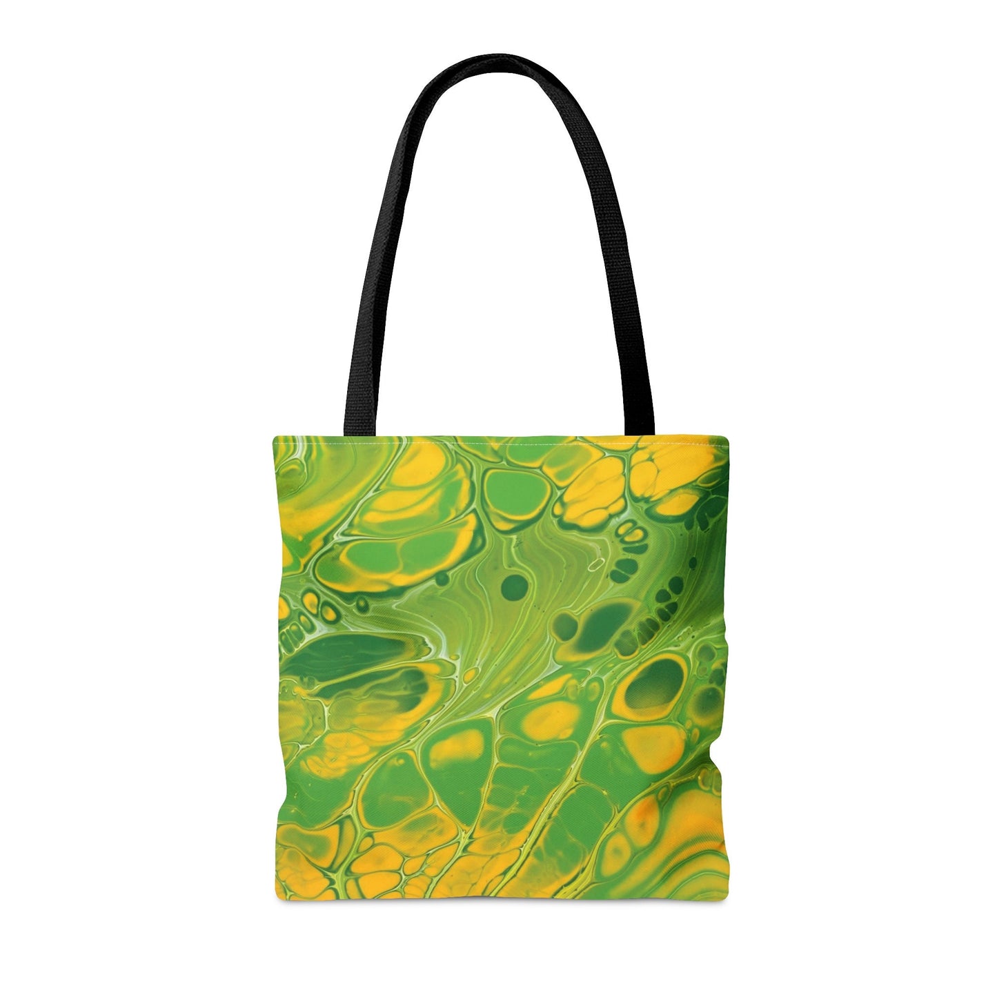 Tote Bag with Psychedelic Green, Yellow, Trippy Design