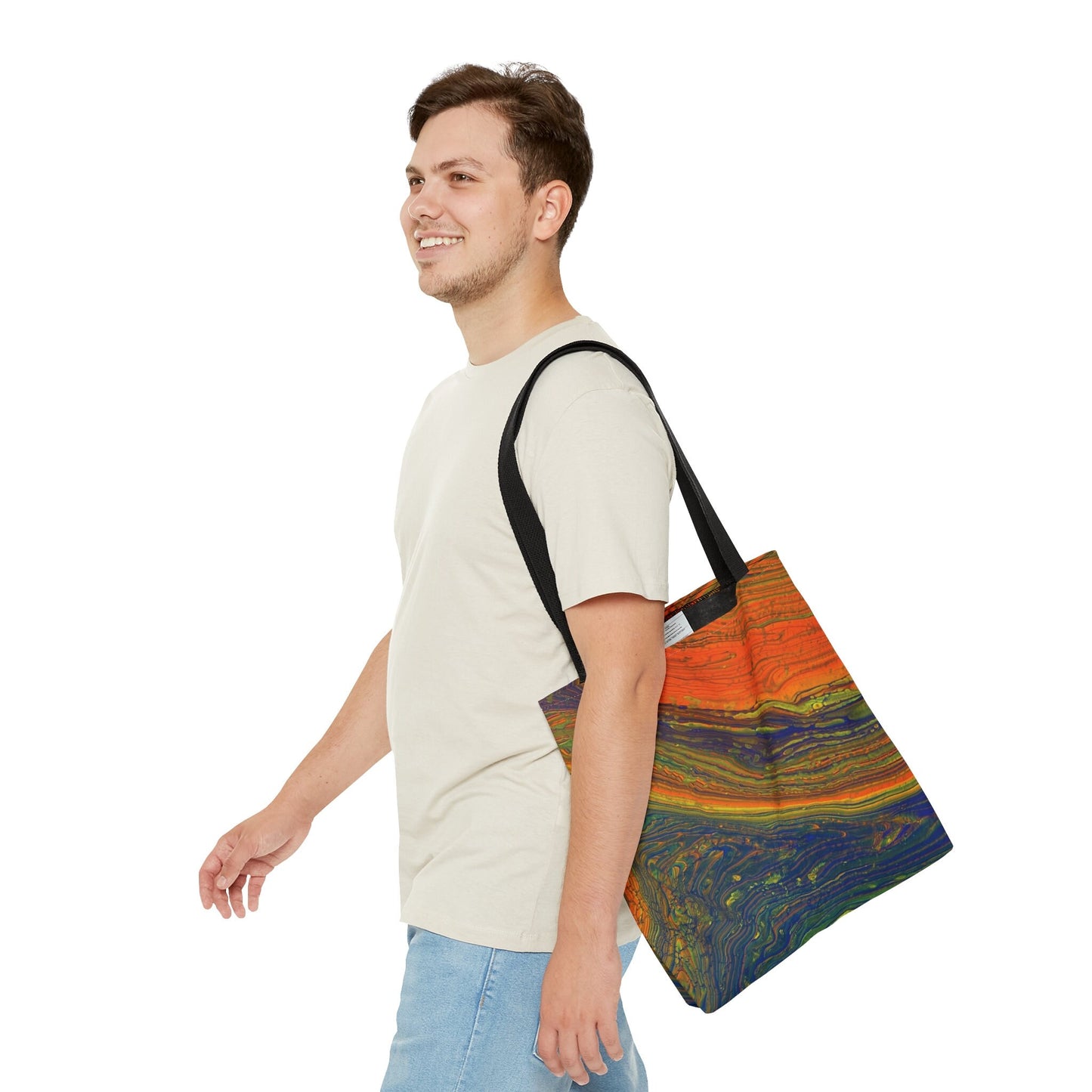 Tie Dyed Tote Bag with Trippy Design