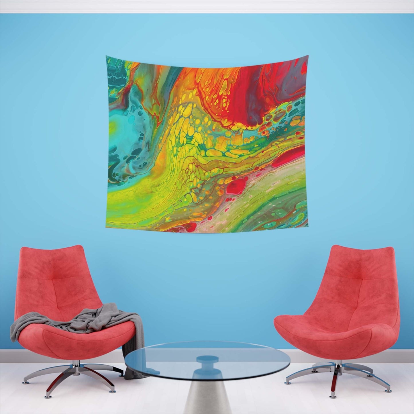 Bright Abstract Design Wall Art Tapestry Funky Retro Decor