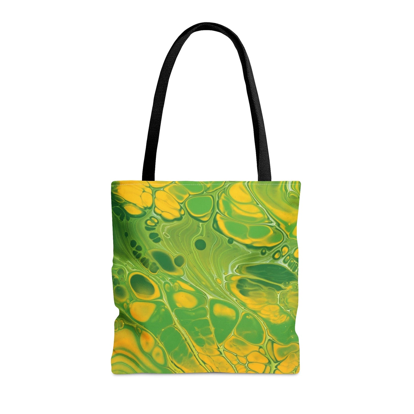 Tote Bag with Psychedelic Green, Yellow, Trippy Design