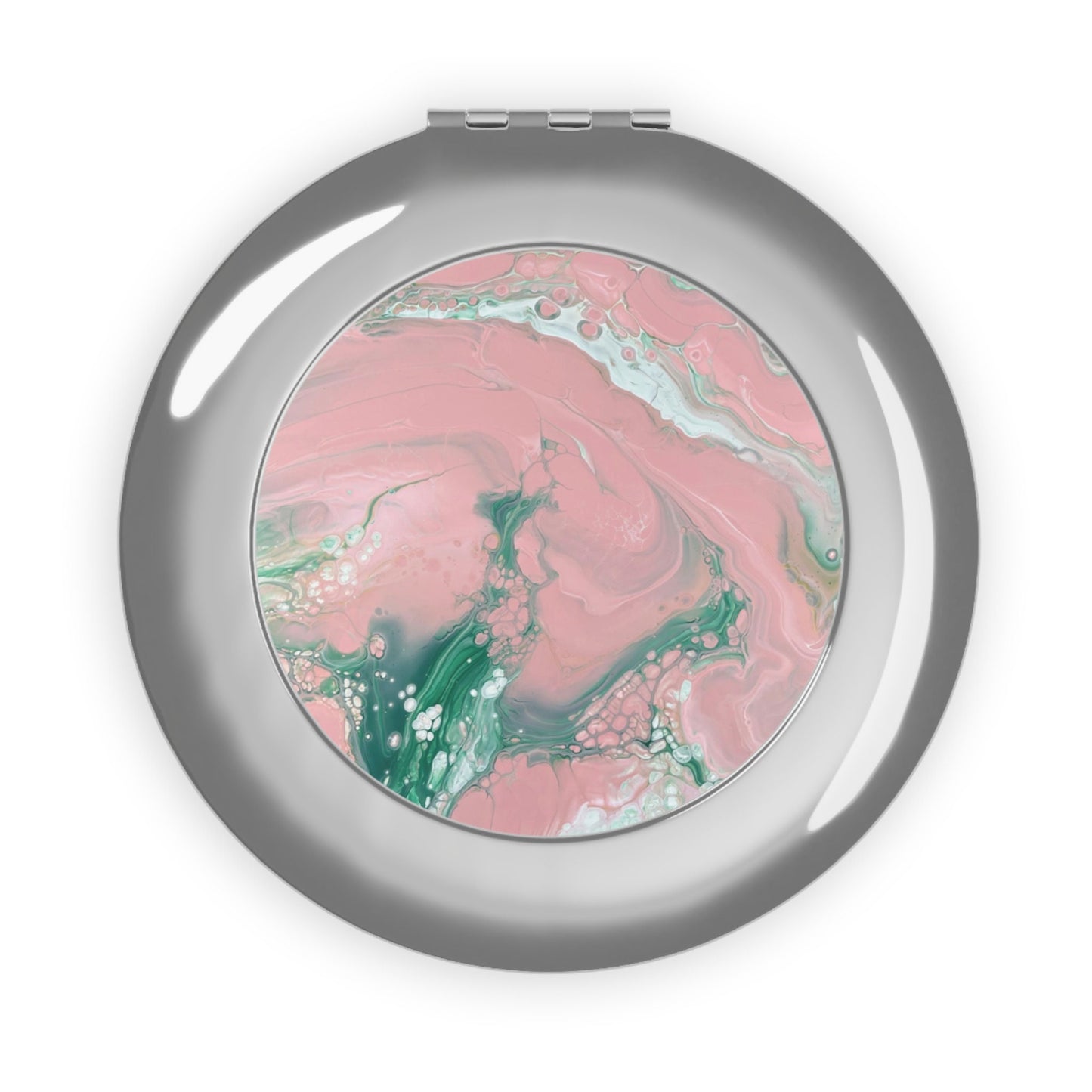 Pink Marble Compact Travel Mirror