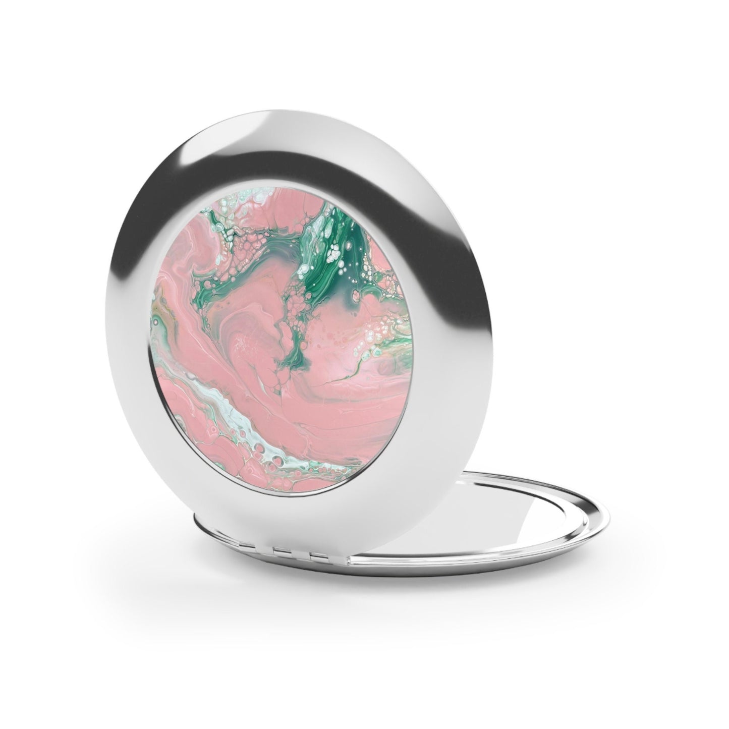 Pink Marble Compact Travel Mirror